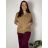 Svetr na knoflíky dlouhý rukáv dámský (L/XL/2XL ONE SIZE) ITALSKá MODA IM723EVELINA/DUR béžová XL/2XL
