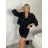Súprava Bunda dlouhý rukáv a šaty na ramínka dámska VIVIEN  (XS/S/M/L ONE SIZE) TALIANSKA MÓDA IMWCA26005/DUR XS/S/M svetlo modrá