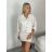 Súprava Bunda dlouhý rukáv a šaty na ramínka dámska VIVIEN  (XS/S/M/L ONE SIZE) TALIANSKA MÓDA IMWCA26005/DUR XS/S/M svetlo modrá