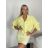 Súprava Bunda dlouhý rukáv a šaty na ramínka dámska VIVIEN  (XS/S/M/L ONE SIZE) TALIANSKA MÓDA IMWCA26005/DUR XS/S/M svetlo modrá