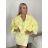 Souprava Bunda dlouhý rukáv a šaty na ramínka dámská VIVIEN (XS/S/M/L ONE SIZE) ITALSKÁ MÓDA IMWCA26005/DUR XS/S/M žlutá
