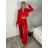 Souprava/komplet elegantní kalhoty dlouhé a sako dlouhý rukáv dámská (S/M ONE SIZE) ITALSKÁ MÓDA IMD23204/DU královská modrá