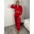 Souprava/komplet elegantní kalhoty dlouhé a sako dlouhý rukáv dámská (S/M ONE SIZE) ITALSKÁ MÓDA IMD23204/DU královská modrá