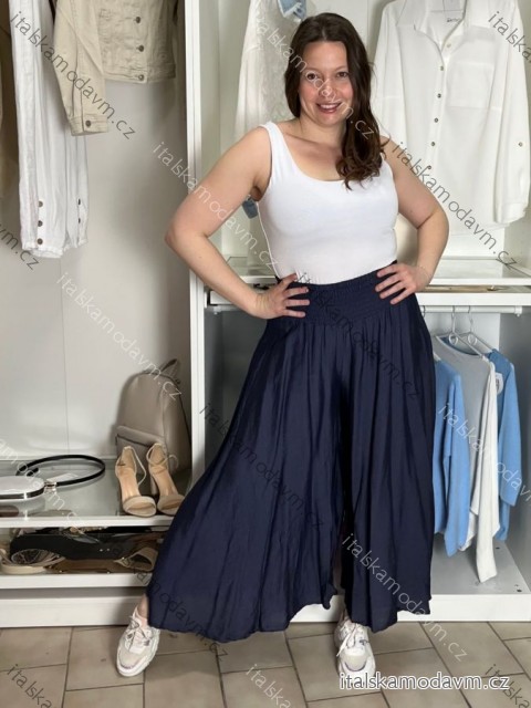 Nohavice volnočasové dámske HANNA (S/M/L ONE SIZE) TALIANSKA MÓDA IMSM26001237/DUR S/M/L tmavo modrá