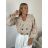 Bunda krátká oversize dlouhý rukáv dámská HAIAT (S/M/L ONE SIZE) ITALSKÁ MÓDA IMWCA26006/DUR S/M/L světle modrá