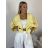 Bunda krátká oversize dlouhý rukáv dámská HAIAT (S/M/L ONE SIZE) ITALSKÁ MÓDA IMWCA26006/DUR S/M/L žlutá