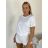 Tričko krátký rukáv dámské KARLA (S/M/L ONE SIZE) ITALSKÁ MÓDA IMPDY26YT001/DUR S/M/L bílá