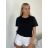 Tričko krátký rukáv dámské KARLA (S/M/L ONE SIZE) ITALSKÁ MÓDA IMPDY26YT001/DUR S/M/L bílá