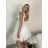 Šaty společenské, svatební elegantní bez rukávu krátké plesové dámské (S/M/L ONE SIZE) ITALSKÁ MÓDA IMM26HB50245/DUR S/M/L bílá