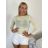 Tričko dlouhý krátký rukáv dámske LATINA(S/M  ONE SIZE) TALIANSKA MÓDA IMPDY2628031/DU S / M svetlozelená