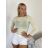 Tričko dlouhý krátký rukáv dámske LATINA(S/M  ONE SIZE) TALIANSKA MÓDA IMPDY2628031/DU S / M svetlozelená
