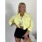 Bunda oversizedlhý rukáv dámska (S/M/L ONE SIZE) TALIANSKA MÓDA IMSM260042/DUR S/M/L žlutá