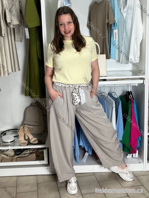 Nohavice outdoorové s opaskom dámske (S/M/L ONE SIZE) TALIANSKA MÓDA IM426111451/DUR S/M/L tmavo béžová