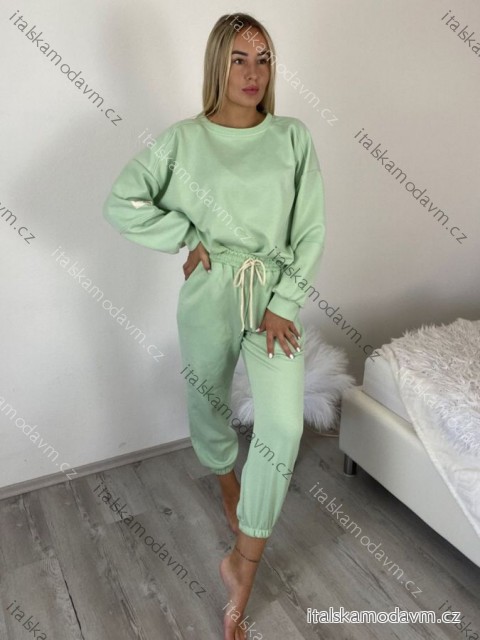 Súprava tepláková mikina a kalhoty dlhé dámske MEDA (S/M/L ONE SIZE) TALIANSKA MÓDA IMWB260003/DUR S/M/L svetlozelená