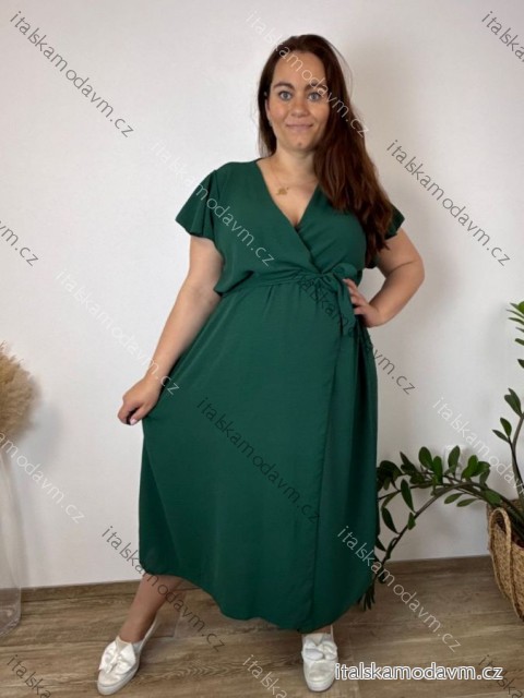 Šaty voľnočasové letné krátky rukáv dámske nadrozmer FRANCESCA (48/50/52 ONE SIZE) TALIANSKA MÓDA IM426106