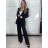 Komplet elegantní sako a kalhoty dámské KLARISA (S/M/L ONE SIZE) ITALSKÁ MÓDA IMPLP266377/DUR S/M/L Černá