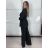 Komplet elegantní sako a kalhoty dámské KLARISA (S/M/L ONE SIZE) ITALSKÁ MÓDA IMPLP266377/DUR S/M/L Černá