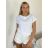 Tričko krátky rukáv dámske (S/M/L ONE SIZE) TALIANSKA MÓDA IMPTI24NG2031/DUR -   biela -   S / M
