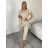 Souprava letní tunika a kalhoty dámská (S/M/L ONE SIZE) ITALSKÁ MÓDA IMSM260000236/DUR S/M/L béžová