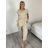 Souprava letní tunika a kalhoty dámská (S/M/L ONE SIZE) ITALSKÁ MÓDA IMSM260000236/DUR S/M/L béžová