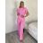 Súprava elegantné nohavice dlhé a Top dámska (S/M/L ONE SIZE) TALIANSKA MÓDA IMWGB260001/DUR S/M/L ružová