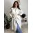 Kabát flaušový dlouhý dámský (S/M/L ONE SIZE) ITALSKÁ MÓDA IMM22SL5079A/DR hořčicová