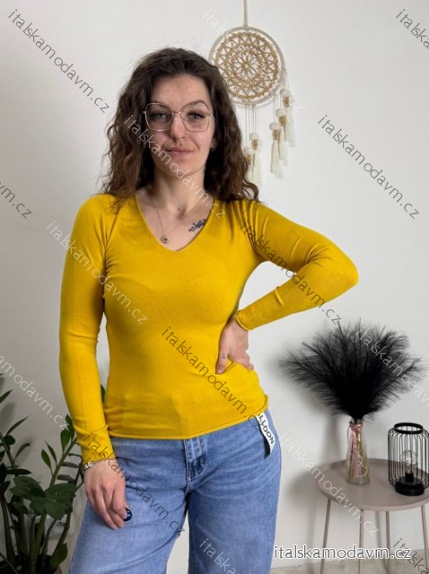 Sveter úpletový dlhý rukáv dámsky (S / M ONE SIZE) TALIANSKÁ MÓDA IMM255800/DR