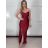 Šaty elegantní společenské dlouhé na ramínka dámské STELA (S/M ONE SIZE) ITALSKÁ MÓDA IM3260001/DUR S/M vínová