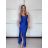 Šaty elegantní společenské dlouhé na ramínka dámské STELA (S/M ONE SIZE) ITALSKÁ MÓDA IM3260001/DUR S/M modrá královská
