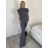 Souprava elegantní kalhoty dlouhé a Top  dámská (S/M/L ONE SIZE) ITALSKÁ MÓDA IMWGB260002/DUR S/M/L šedá