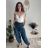 Nohavice viskoza letné aladinky dámske (S/M/L ONE SIZE) TALIANSKA MÓDA IM4260055/DUR modrá petrolejová S/M/L