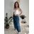 Nohavice viskoza letné aladinky dámske (S/M/L ONE SIZE) TALIANSKA MÓDA IM4260055/DUR modrá petrolejová S/M/L
