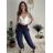 Nohavice viskoza letné aladinky dámske (S/M/L ONE SIZE) TALIANSKA MÓDA IM4260055/DUR modrá petrolejová S/M/L