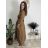 Šaty dlhé košilové 3/4 dlouhý rukáv dámske KONSTANCE  (S/M/L ONE SIZE) TALIANSKA MÓDA IMPDY264885