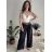 Kalhoty máslové s páskem dámské (S/M/L ONE SIZE) ITALSKÁ MÓDA IMD25223
