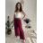 Kalhoty máslové s páskem dámské (S/M/L ONE SIZE) ITALSKÁ MÓDA IMD25223/DR černá S/M/L