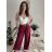 Kalhoty máslové s páskem dámské (S/M/L ONE SIZE) ITALSKÁ MÓDA IMD25223/DR černá S/M/L