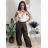 Nohavice dlhé elegantní dámske JITKA (S/M/L ONE SIZE) TALIANSKA MÓDA IM426070/DU tmavě hnědá S/M/L