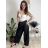 Nohavice dlhé elegantní dámske JITKA (S/M/L ONE SIZE) TALIANSKA MÓDA IM426070/DU tmavě hnědá S/M/L