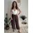 Nohavice letné zavinovací dlhé oversize dámske GINIE (S/M/L ONE SIZE) TALIANSKA MÓDA IMD24250/DU smaragdová S/M/L