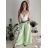 Kalhoty dlouhé elegantní s páskem dámské (S/M/L ONE SIZE) ITALSKÁ MÓDA IMSM26005/DU -   zelená limetková -   S/M/L