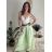 Kalhoty dlouhé elegantní s páskem dámské (S/M/L ONE SIZE) ITALSKÁ MÓDA IMSM26005/DU -   zelená limetková -   S/M/L