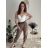 Nohavice elegantné s opaskom 3/4 krátke dámske (S/M/L ONE SIZE) TALIANSKA MÓDA IMPLI257048