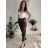 Kalhoty elegantní s páskem 3/4 krátké dámské (S/M/L ONE SIZE) ITALSKÁ MÓDA IMPLI257048/DU hnědá světlá S/M/L