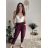 Kalhoty elegantní s páskem 3/4 krátké dámské (S/M/L ONE SIZE) ITALSKÁ MÓDA IMPLI257048/DU hnědá světlá S/M/L