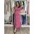 Šaty dlouhé letní krátký rukáv dámské DEISA (S/M/L ONE SIZE) ITALSKÁ MÓDA IMSM26000325/DUR S/M/L tmavě starorůžová