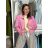 Bunda oversize dlhý rukáv dámska KAILA (S/M/L/XL ONE SIZE) TALIANSKA MÓDA IMC26081/DUR S/M/L tmavo ružová
