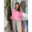 Bunda oversize dlhý rukáv dámska KAILA (S/M/L/XL ONE SIZE) TALIANSKA MÓDA IMC26081/DUR S/M/L tmavo ružová