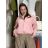 Bunda oversize dlhý rukáv dámska KAILA (S/M/L/XL ONE SIZE) TALIANSKA MÓDA IMC26081/DUR S/M/L růžová světlá