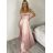 Šaty dlhé letné na ramienka dámske (XS/S/M ONE SIZE) TALIANSKA MÓDA IMPBB24B24780/DUR červená XS/S/M